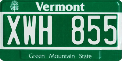 VT license plate XWH855