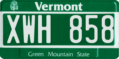 VT license plate XWH858