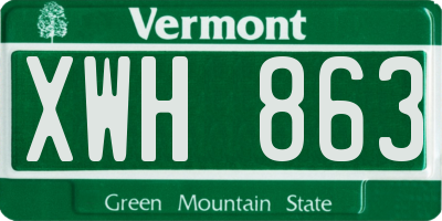 VT license plate XWH863