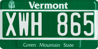 VT license plate XWH865