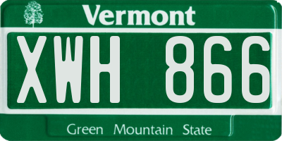 VT license plate XWH866
