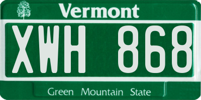 VT license plate XWH868