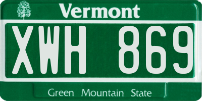VT license plate XWH869
