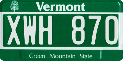 VT license plate XWH870