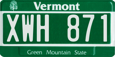 VT license plate XWH871