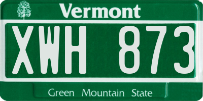 VT license plate XWH873