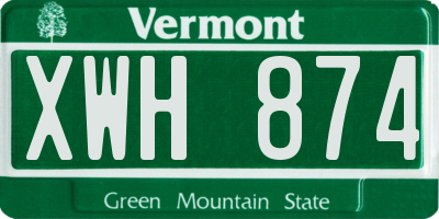 VT license plate XWH874