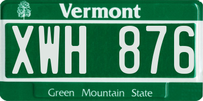 VT license plate XWH876