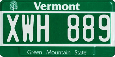 VT license plate XWH889