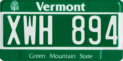 VT license plate XWH894