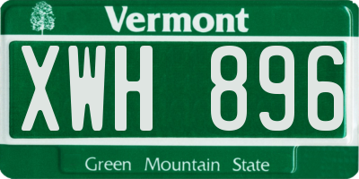 VT license plate XWH896