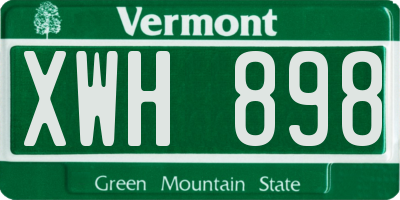 VT license plate XWH898