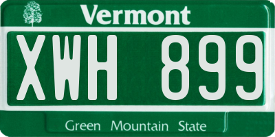 VT license plate XWH899