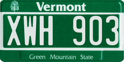 VT license plate XWH903