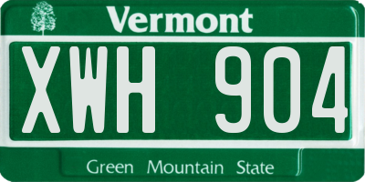 VT license plate XWH904