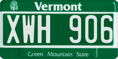 VT license plate XWH906