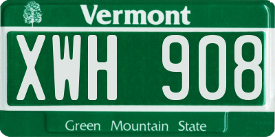 VT license plate XWH908