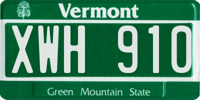 VT license plate XWH910