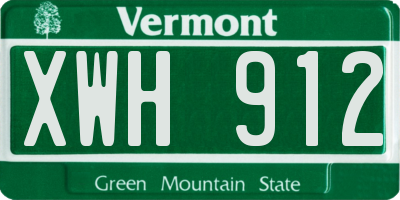 VT license plate XWH912