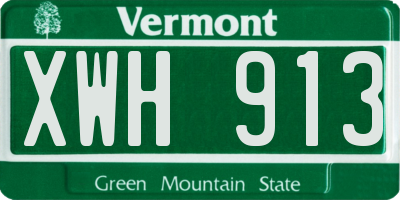 VT license plate XWH913