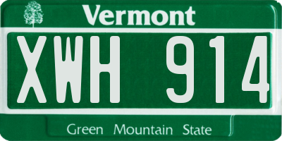 VT license plate XWH914
