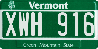VT license plate XWH916