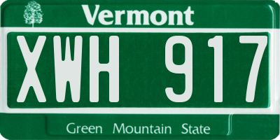 VT license plate XWH917