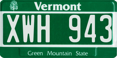 VT license plate XWH943