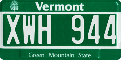VT license plate XWH944
