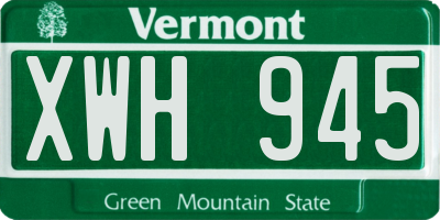 VT license plate XWH945