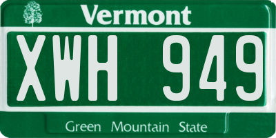 VT license plate XWH949