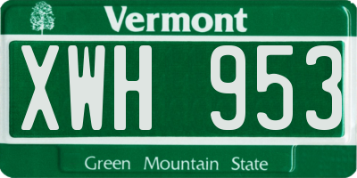 VT license plate XWH953