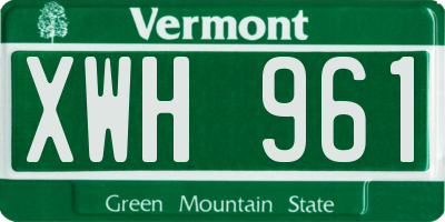 VT license plate XWH961