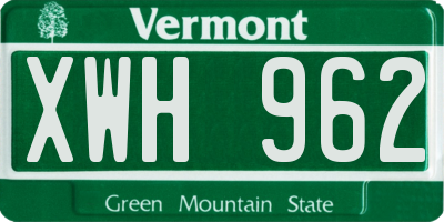 VT license plate XWH962
