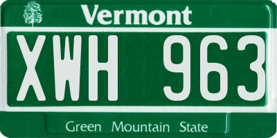 VT license plate XWH963