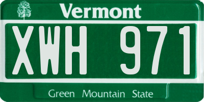 VT license plate XWH971