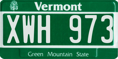 VT license plate XWH973