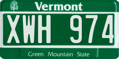 VT license plate XWH974