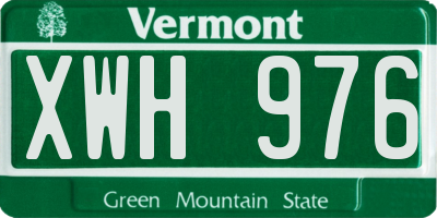 VT license plate XWH976