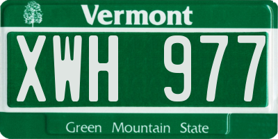 VT license plate XWH977