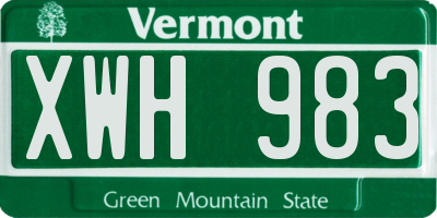 VT license plate XWH983