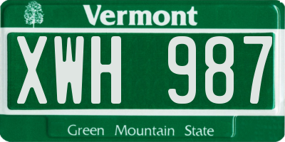 VT license plate XWH987