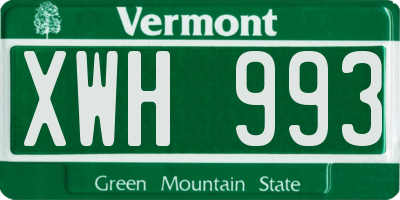 VT license plate XWH993