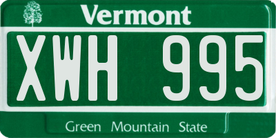 VT license plate XWH995