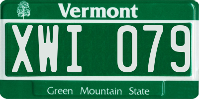 VT license plate XWI079