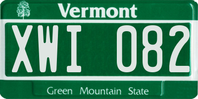 VT license plate XWI082
