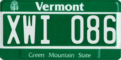 VT license plate XWI086