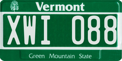 VT license plate XWI088
