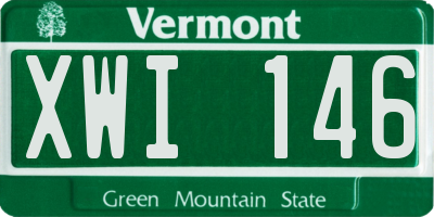 VT license plate XWI146
