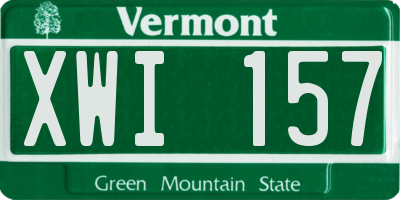 VT license plate XWI157